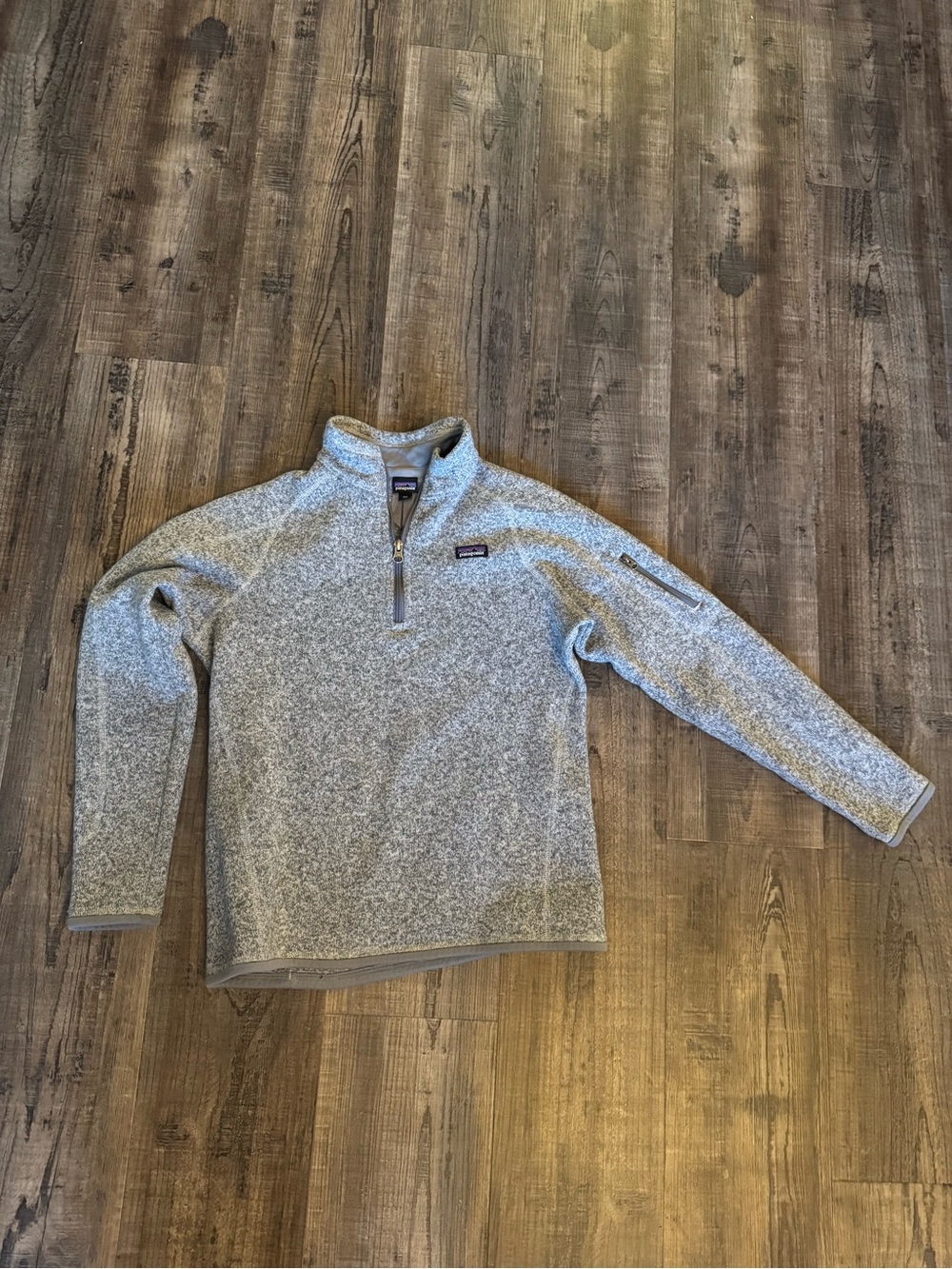 Patagonia Light Gray Kids Quarter-Zip Fleece Pullover